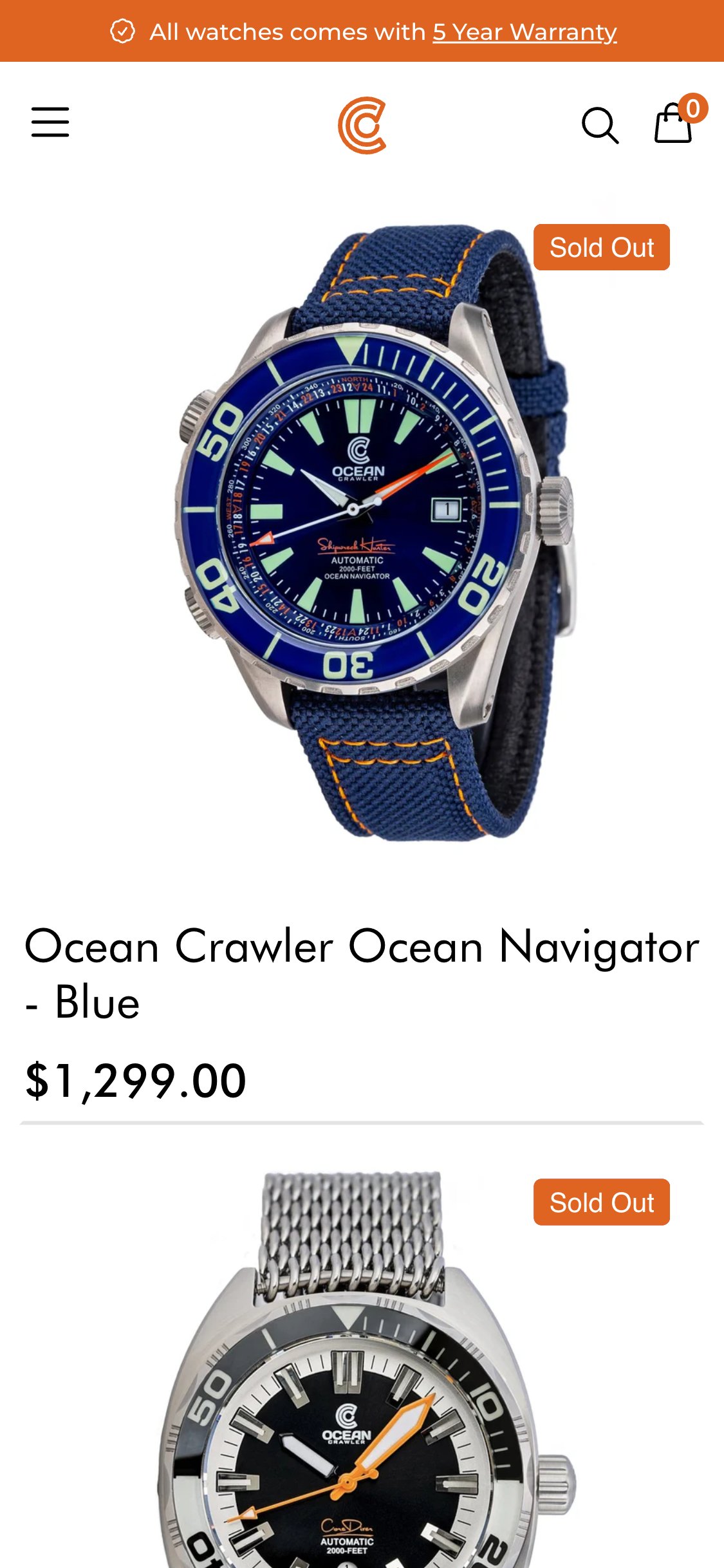 Ocean Crawler — Collection card, Mobile