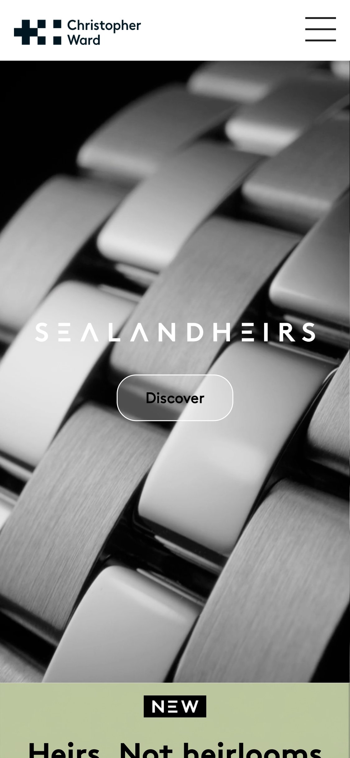Christopher Ward — Homepage hero, Mobile