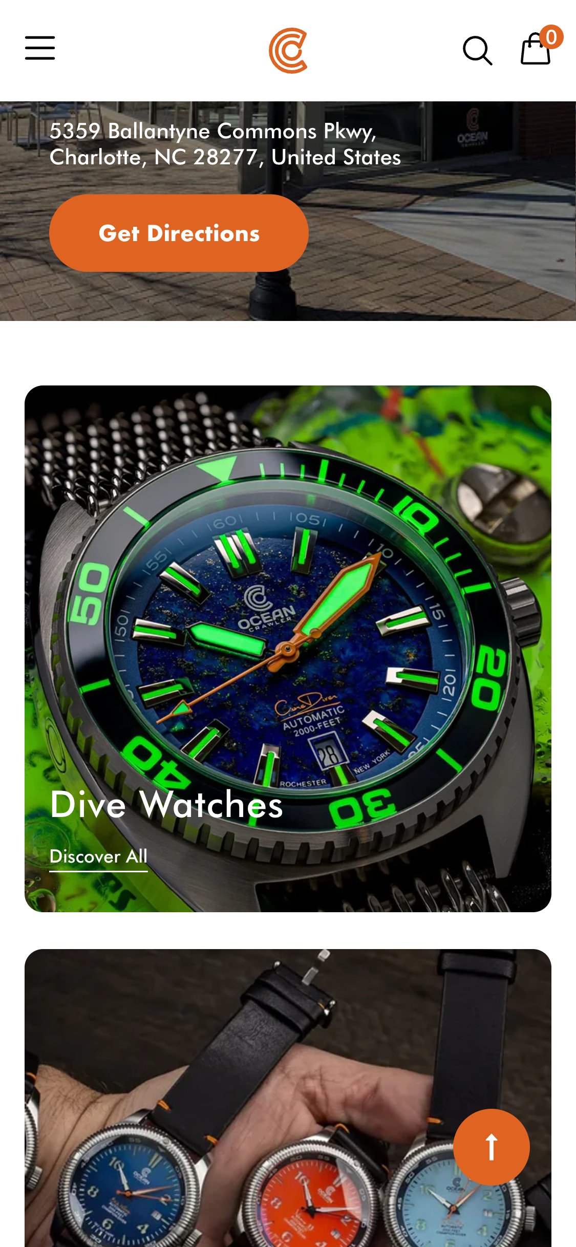 Ocean Crawler — Homepage product section, Mobile